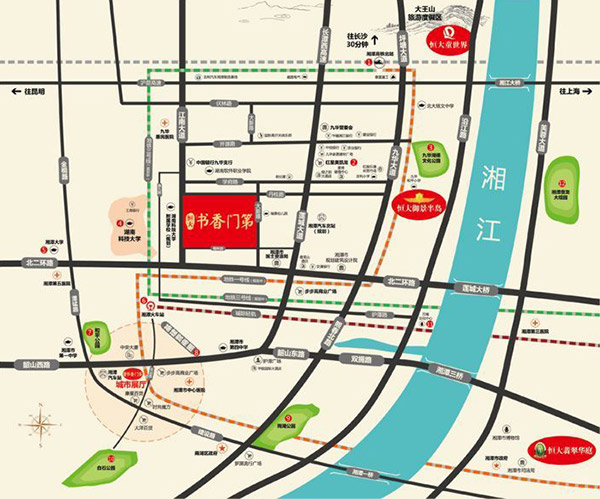 恒大書香門第位置圖