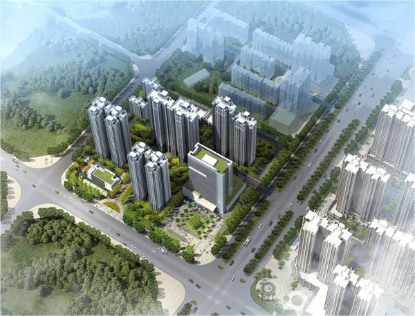 天元廣場(chǎng)璽園鳥瞰圖