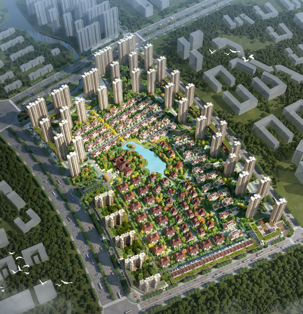 湘潭奧園冠軍城鳥瞰圖