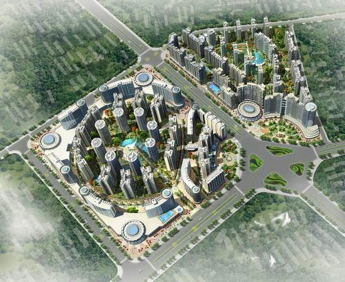 建鑫城國際社區(qū)二期鳥瞰圖