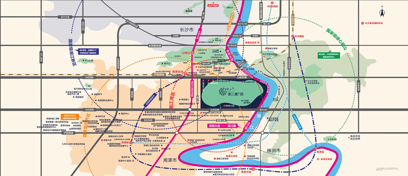 湘江富力城位置圖