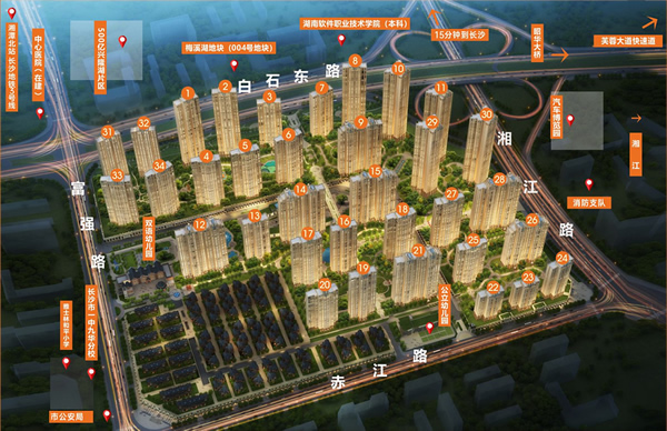 湘潭雅士林欣城鳥瞰圖