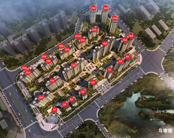 美的國賓府鳥瞰圖